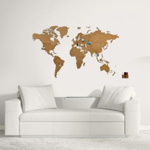 Карта мира Wall Decoration Brown 130 x 78 cm