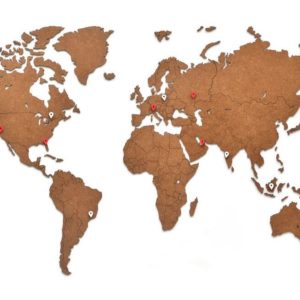 Карта мира Wall Decoration Brown 90 x 54 cm