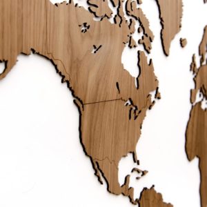 Карта мира Wall Decoration EXCLUSIVE 130×78 cm (Американский Орех)