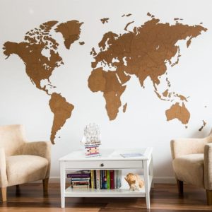 Карта мира Wall decoration GIANT Brown 280х170 см