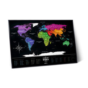 Cкретч-карта мира Travel Map Black World в металлической раме