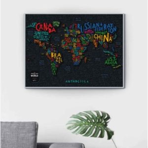 Скретч карта мира Travel Map Letters World 1DEA.ME