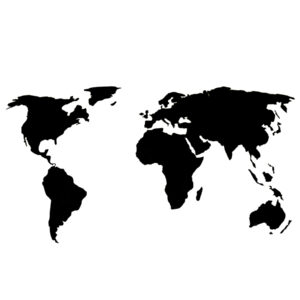 Карта мира La Contre’e 80×45 cm черная